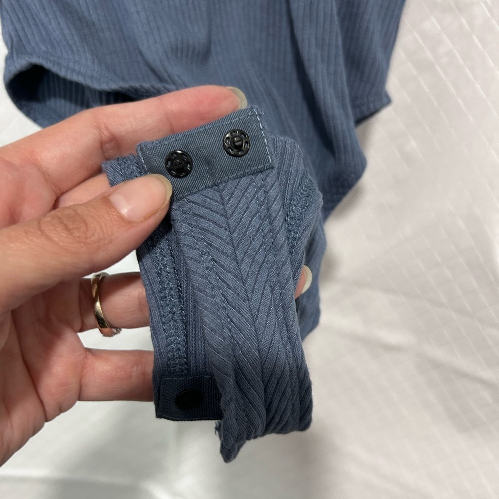 Shabby Chic Blue Ruffled Bodysuit - Picture 5 of 7